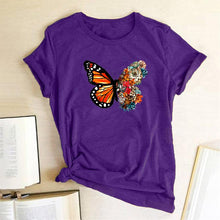Load image into Gallery viewer, Women Butterfly Flowers Print Design T-Shirts freeshipping - Tyche Ace