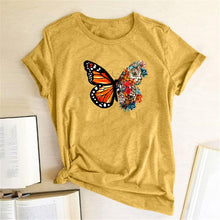 Load image into Gallery viewer, Women Butterfly Flowers Print Design T-Shirts freeshipping - Tyche Ace