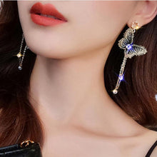 Load image into Gallery viewer, Women Butterfly Long Tassel Pendant Metal Earrings freeshipping - Tyche Ace