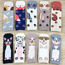 Load image into Gallery viewer, Women Cartoon Pug Kitten Print Pattern Cotton Socks freeshipping - Tyche Ace