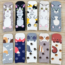 Load image into Gallery viewer, Women Cartoon Pug Kitten Print Pattern Cotton Socks freeshipping - Tyche Ace