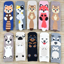 Load image into Gallery viewer, Women Cartoon Pug Kitten Print Pattern Cotton Socks freeshipping - Tyche Ace