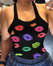 Load image into Gallery viewer, Women Casual Sleeveless Thick Strap Lip Print Backless Bowknot Design Tank Tops freeshipping - Tyche Ace