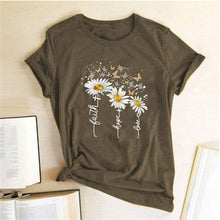 Load image into Gallery viewer, Women Chrysanthemum Butterfly Design Print Short Sleeve T-Shirts freeshipping - Tyche Ace