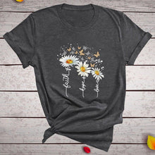 Load image into Gallery viewer, Women Chrysanthemum Butterfly Design Print Short Sleeve T-Shirts freeshipping - Tyche Ace