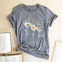 Load image into Gallery viewer, Women Chrysanthemum Butterfly Design Print Short Sleeve T-Shirts freeshipping - Tyche Ace