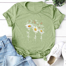 Load image into Gallery viewer, Women Chrysanthemum Butterfly Design Print Short Sleeve T-Shirts freeshipping - Tyche Ace