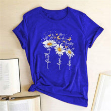 Load image into Gallery viewer, Women Chrysanthemum Butterfly Design Print Short Sleeve T-Shirts freeshipping - Tyche Ace