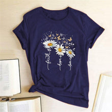 Load image into Gallery viewer, Women Chrysanthemum Butterfly Design Print Short Sleeve T-Shirts freeshipping - Tyche Ace