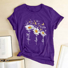 Load image into Gallery viewer, Women Chrysanthemum Butterfly Design Print Short Sleeve T-Shirts freeshipping - Tyche Ace