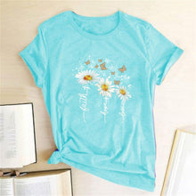 Load image into Gallery viewer, Women Chrysanthemum Butterfly Design Print Short Sleeve T-Shirts freeshipping - Tyche Ace