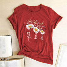 Load image into Gallery viewer, Women Chrysanthemum Butterfly Design Print Short Sleeve T-Shirts freeshipping - Tyche Ace