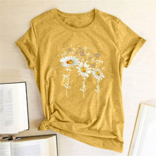 Load image into Gallery viewer, Women Chrysanthemum Butterfly Design Print Short Sleeve T-Shirts freeshipping - Tyche Ace