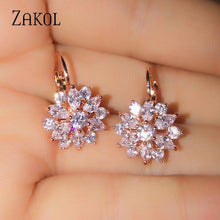 Load image into Gallery viewer, Women Clear Crystal Flower Cluster Earrings freeshipping - Tyche Ace