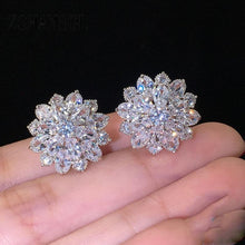 Load image into Gallery viewer, Women Clear Sterling Silver Yellow/White Daisy Flower Stud Earrings freeshipping - Tyche Ace