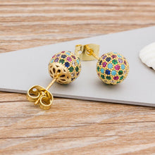 Load image into Gallery viewer, Women Colourful Crystal Ball Shaped Stud Earrings freeshipping - Tyche Ace