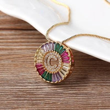 Load image into Gallery viewer, Initial Letter Colourful Women's Pendant Necklaces freeshipping - Tyche Ace