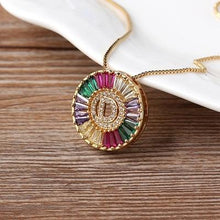 Load image into Gallery viewer, Initial Letter Colourful Women's Pendant Necklaces freeshipping - Tyche Ace