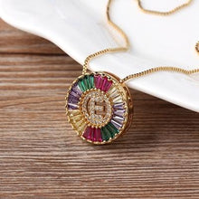 Load image into Gallery viewer, Initial Letter Colourful Women's Pendant Necklaces freeshipping - Tyche Ace