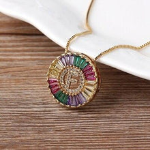 Load image into Gallery viewer, Initial Letter Colourful Women's Pendant Necklaces freeshipping - Tyche Ace