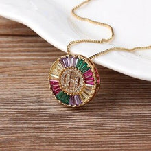 Load image into Gallery viewer, Initial Letter Colourful Women's Pendant Necklaces freeshipping - Tyche Ace