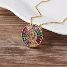 Load image into Gallery viewer, Initial Letter Colourful Women's Pendant Necklaces freeshipping - Tyche Ace