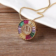 Load image into Gallery viewer, Initial Letter Colourful Women's Pendant Necklaces freeshipping - Tyche Ace