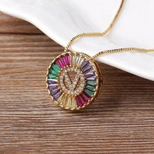 Load image into Gallery viewer, Initial Letter Colourful Women's Pendant Necklaces freeshipping - Tyche Ace