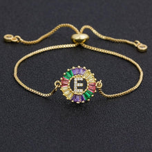 Load image into Gallery viewer, Women colourful Letter Charm Adjustable Bracelets freeshipping - Tyche Ace