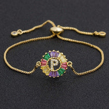 Load image into Gallery viewer, Women colourful Letter Charm Adjustable Bracelets freeshipping - Tyche Ace