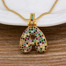 Load image into Gallery viewer, Women Colourful Letter Initials Pendant Necklaces freeshipping - Tyche Ace