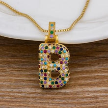 Load image into Gallery viewer, Women Colourful Letter Initials Pendant Necklaces freeshipping - Tyche Ace