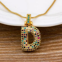 Load image into Gallery viewer, Women Colourful Letter Initials Pendant Necklaces freeshipping - Tyche Ace