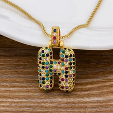 Load image into Gallery viewer, Women Colourful Letter Initials Pendant Necklaces freeshipping - Tyche Ace