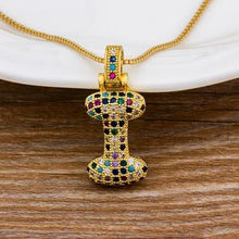Load image into Gallery viewer, Women Colourful Letter Initials Pendant Necklaces freeshipping - Tyche Ace