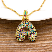 Load image into Gallery viewer, Women Colourful Letter Initials Pendant Necklaces freeshipping - Tyche Ace