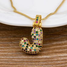 Load image into Gallery viewer, Women Colourful Letter Initials Pendant Necklaces freeshipping - Tyche Ace