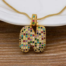 Load image into Gallery viewer, Women Colourful Letter Initials Pendant Necklaces freeshipping - Tyche Ace