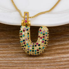 Load image into Gallery viewer, Women Colourful Letter Initials Pendant Necklaces freeshipping - Tyche Ace
