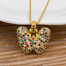Load image into Gallery viewer, Women Colourful Letter Initials Pendant Necklaces freeshipping - Tyche Ace