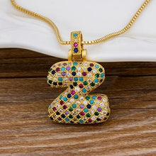 Load image into Gallery viewer, Women Colourful Letter Initials Pendant Necklaces freeshipping - Tyche Ace