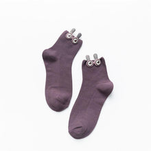 Load image into Gallery viewer, Women Cotton 3D Big Googly Eyes Cartoon Design Happy Socks freeshipping - Tyche Ace