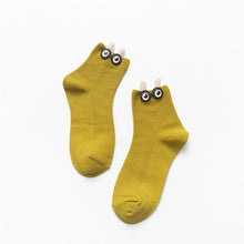 Load image into Gallery viewer, Women Cotton 3D Big Googly Eyes Cartoon Design Happy Socks freeshipping - Tyche Ace