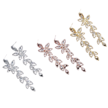 Load image into Gallery viewer, Women Crystal Long Leaves Drop Earrings. freeshipping - Tyche Ace