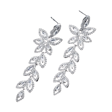 Load image into Gallery viewer, Women Crystal Long Leaves Drop Earrings. freeshipping - Tyche Ace