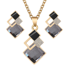 Load image into Gallery viewer, Women Crystal Pendants Necklace Earrings Sets freeshipping - Tyche Ace