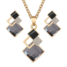 Load image into Gallery viewer, Women Crystal Pendants Necklace Earrings Sets freeshipping - Tyche Ace