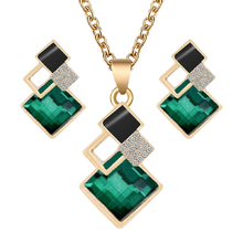 Load image into Gallery viewer, Women Crystal Pendants Necklace Earrings Sets freeshipping - Tyche Ace