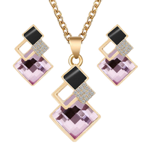 Load image into Gallery viewer, Women Crystal Pendants Necklace Earrings Sets freeshipping - Tyche Ace