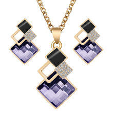 Load image into Gallery viewer, Women Crystal Pendants Necklace Earrings Sets freeshipping - Tyche Ace